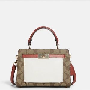 Mini Lane Top Handle In Colorblock Signature Canvas Coach